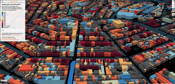 Zespół brytyjskich programistów Parallel stworzył imponującą mapę 3D wieku wszystkich budynków w Holandii. 