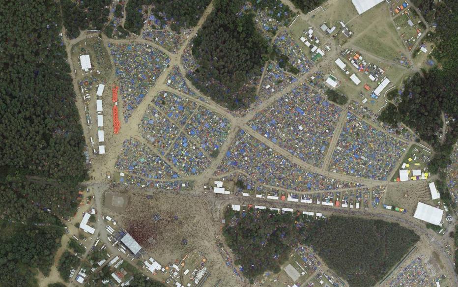 Przystanku Woodstock 2015 z lotu ptaka (źródło: MGGP Aero)