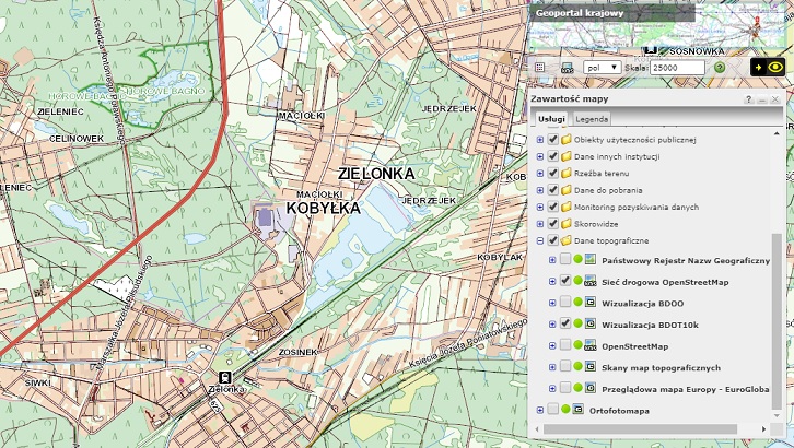 Dane topograficzne w Geoportalu zostały wzbogacone o informacje o drogach z projektu OpenStreetMap