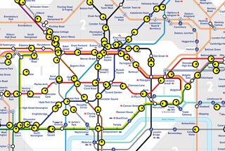 Schemat londyńskiego metra "na żywo"
