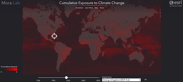 Interaktywna mapa modelująca zmiany klimatyczne