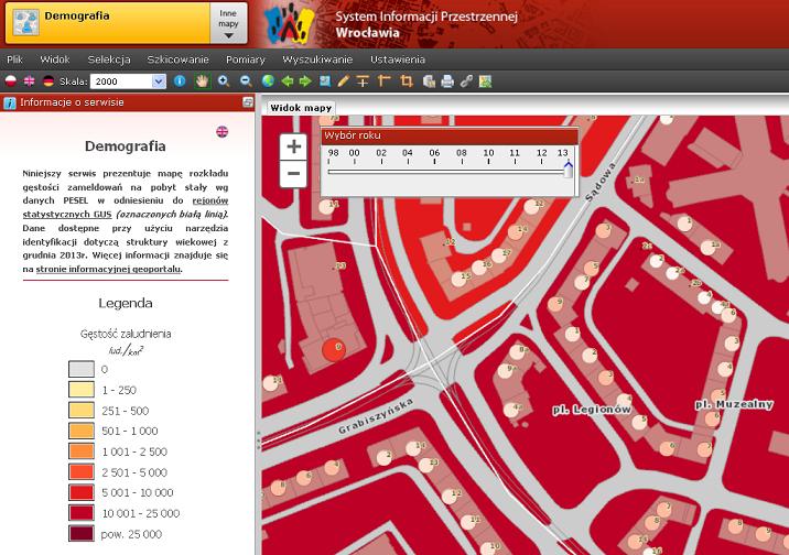 Mapa demograficzna Wrocławia - I miejsce w konkursie na Internetową Mapę Roku 2013