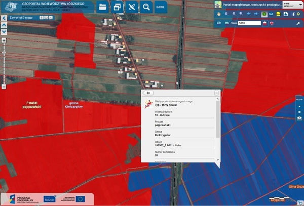 W Geoportalu Województwa Łódzkiego została utworzona nowa kompozycja mapowa (warstwa) prezentująca gleby pochodzenia organicznego.