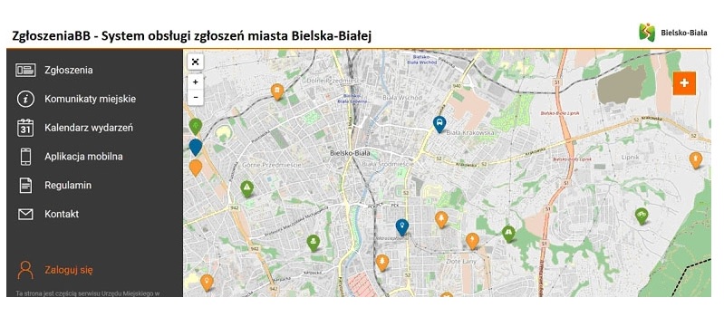 Bielsko-Biała ma mapę zgłoszeń
