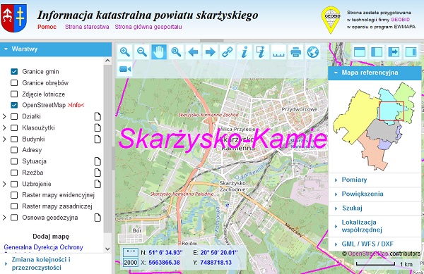 Geoportal Powiatu Skarżyskiego (fot. skarzysko.geoportal2.pl)