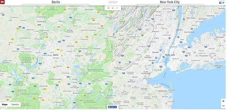 Mapa - porównywarka wielkości miast/obszarów