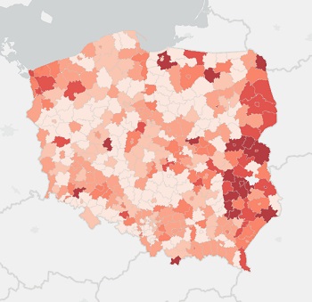 Koronawirus w Polsce - mapa
