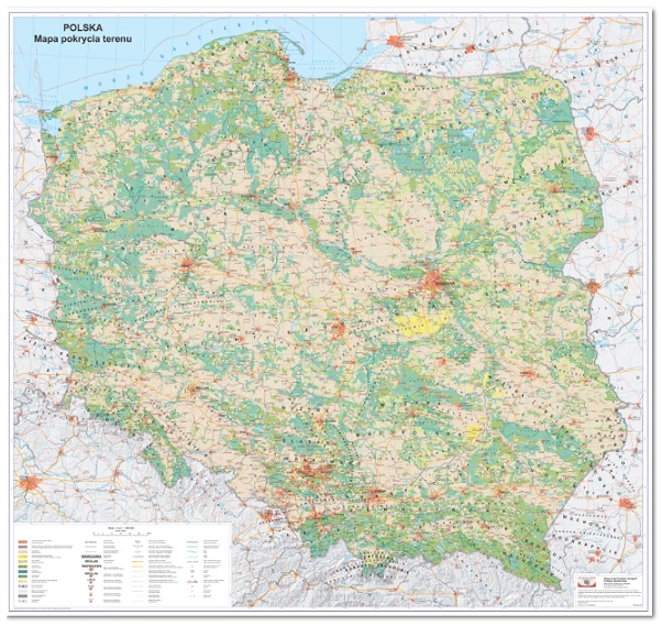 GUGiK wydał nową mapa pokrycia terenu Polski
