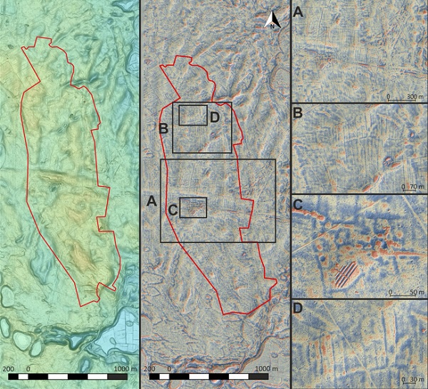 Stanowisko archeologiczne Osie 28 w zobrazowaniu Local Relief Model (fot. AGH)