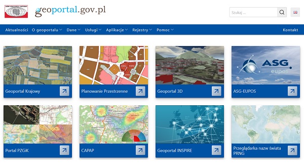 Nowa strona serwisu geoportal.gov.pl
