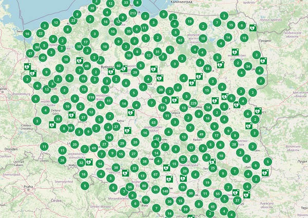 Stowarzyszenie OpenStreetMap Polska stowrzyło mapę z lokalizacją defibrylatorów.
