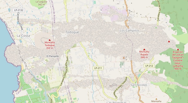 Wymazane drogi i budynki, czyli aktualizacja OpenStreetMap po erupcji wulkanu na La Palmie 
