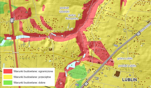 Jedna z map w Atlasie geologiczno-inżynierskim obszaru Lublin - Świdnik  - Warunki budowlane (fot. PIG-PIB)