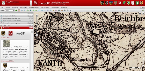 Mapy historyczne w serwisie wroSIP