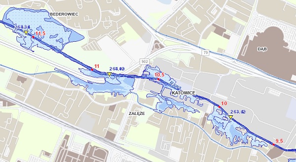 Mapa zagrożenia powodziowego województwa śląskiego - nowa aplikacja ORSIP