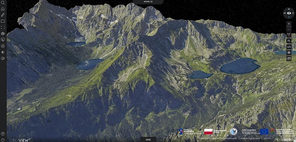 Widok 3D w aplikacji "Teledetekcja lotnicza" (fot. tpn.obliview.com)