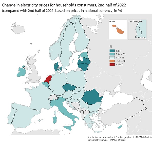 Wzrost ceny prądu prawie we wszystkich krajach Unii Europejskiej. Kto płaci najwięcej?