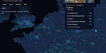 Mapa miejsc, gdzie kręcono zdjęcia do filmów i seriali 